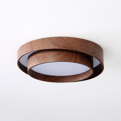 Orielle Wood Ring Flush Ceiling Light