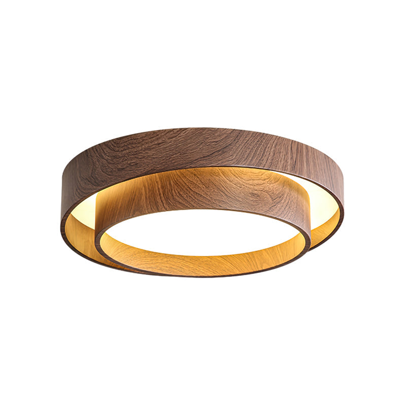 Orielle Wood Ring Flush Ceiling Light
