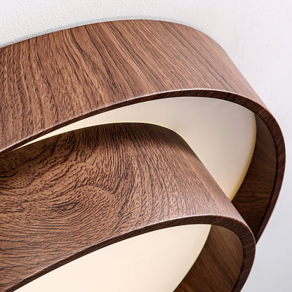 Orielle Wood Ring Flush Ceiling Light