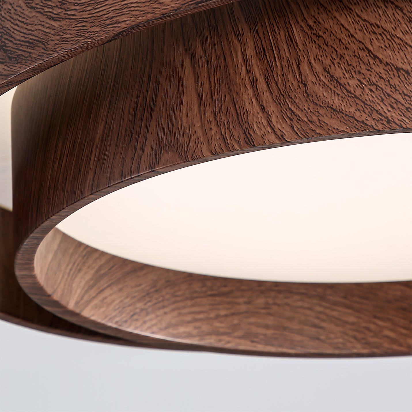 Orielle Wood Ring Flush Ceiling Light