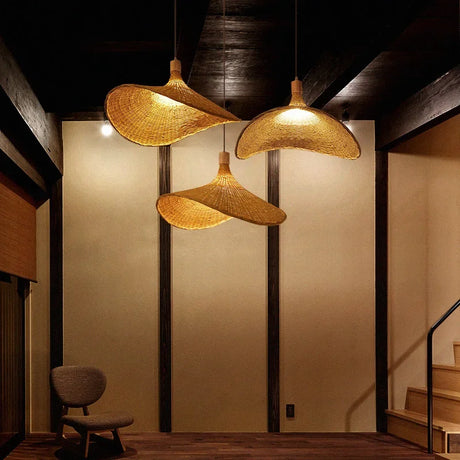 BambooHaven Woven Bamboo Pendant Lamp - Natural Design for Cozy Atmosphere 4