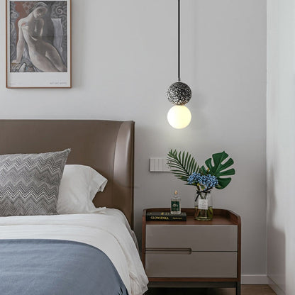Aurora LED Pendant Light - Modern Black and White Glass Design for Dining and Kitchen 16