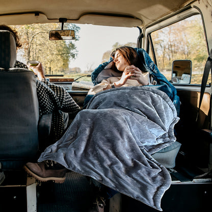 Zemra 12V Heated Car Blanket - Soft Flannel with Overheat Protection for Warmth on the Go 12