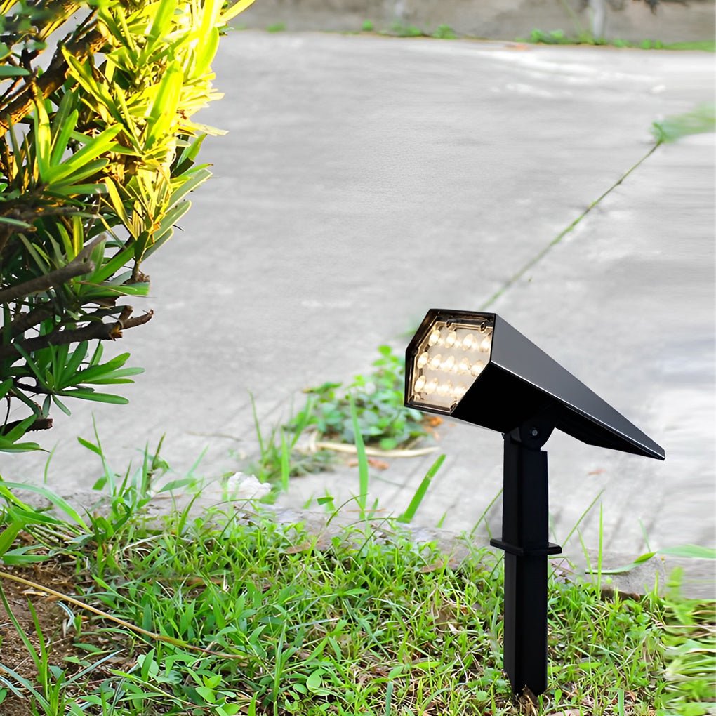Solar Adjustable Angle Flood Spike Light - Efficient Outdoor Spotlight with Dual Color Modes 5