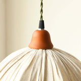 EcoLume Scandinavian LED Pendant Light - Adjustable Beige Fabric Shade for Modern Interiors 8