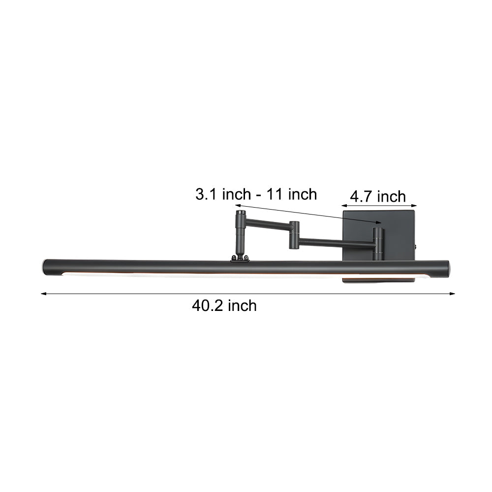 Modern Black Vanity Light Bar with Adjustable Swing Arms – Professional Bathroom Lighting for Makeup and Grooming 9