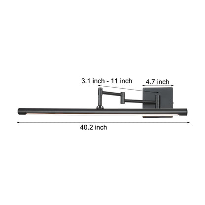 Modern Black Vanity Light Bar with Adjustable Swing Arms – Professional Bathroom Lighting for Makeup and Grooming 9
