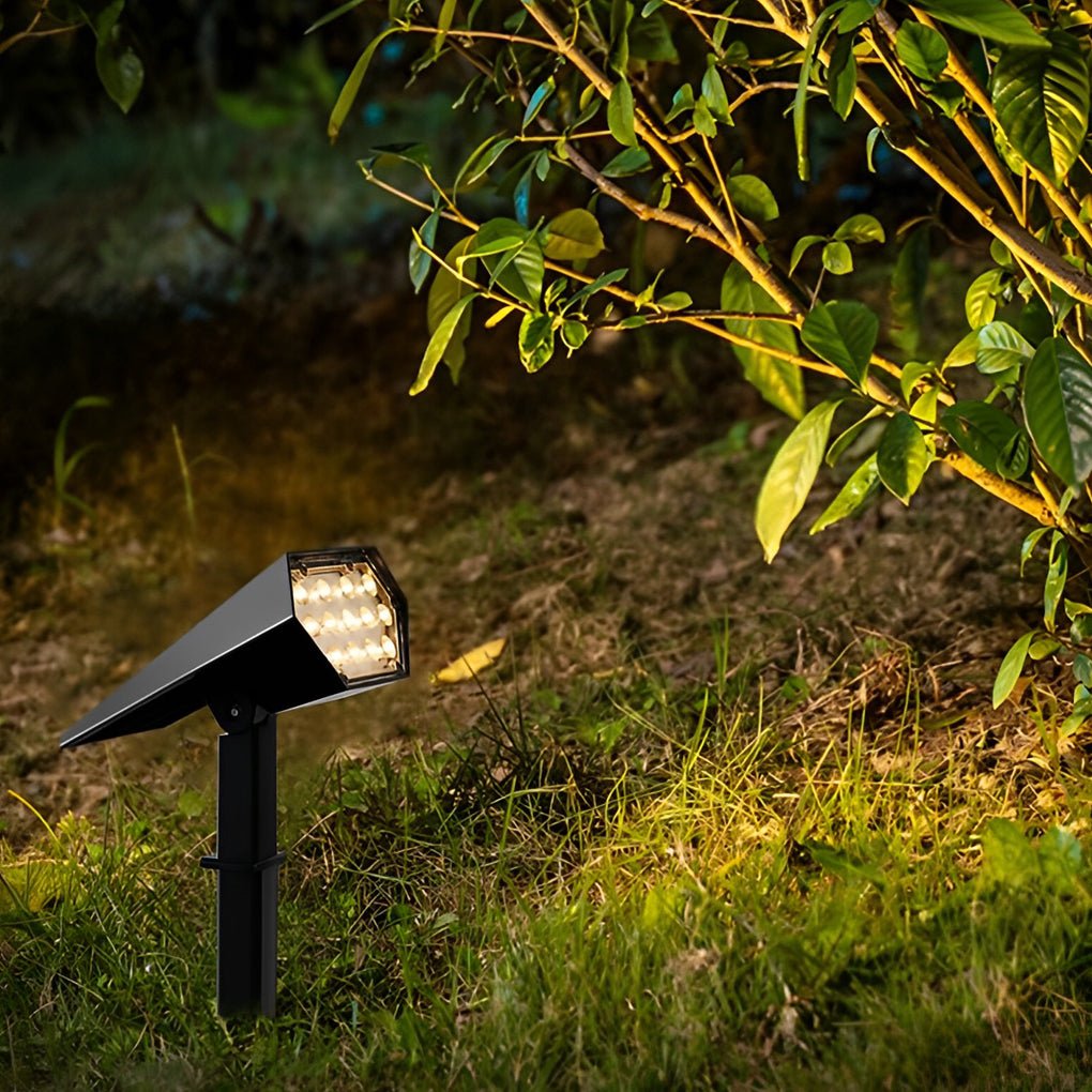 Solar Adjustable Angle Flood Spike Light - Efficient Outdoor Spotlight with Dual Color Modes 2