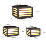 Modern Square Grid LED Pillar Light - Durable Outdoor Lighting with Dual Power Supply 11