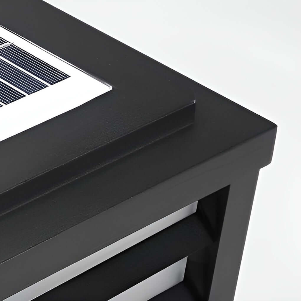 Modern Square Grid LED Pillar Light - Durable Outdoor Lighting with Dual Power Supply 8