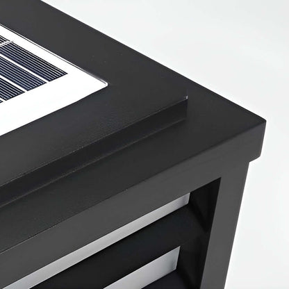 Modern Square Grid LED Pillar Light - Durable Outdoor Lighting with Dual Power Supply 8