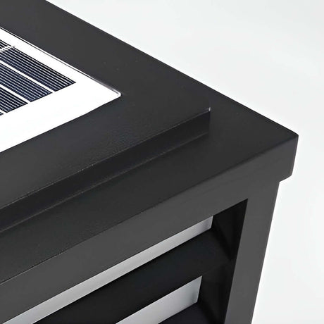 Modern Square Grid LED Pillar Light - Durable Outdoor Lighting with Dual Power Supply 8