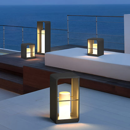Modern Black Lantern Outdoor Light - Waterproof Dual Power Lamp for Cozy Illumination 6