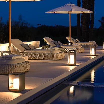 Modern Black Lantern Outdoor Light - Waterproof Dual Power Lamp for Cozy Illumination 4