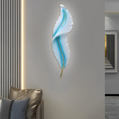 Feather Wall Light - Modern Resin Wall Sconce with Dimmable LED & Three Color Options for Artistic Ambiance 3