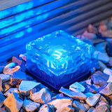 Crystal Glow Solar Step Light - Modern Outdoor Ice Cube Lights with Four Color Options for Elegant Ambiance 7