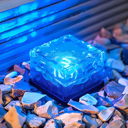 Crystal Glow Solar Step Light - Modern Outdoor Ice Cube Lights with Four Color Options for Elegant Ambiance 7