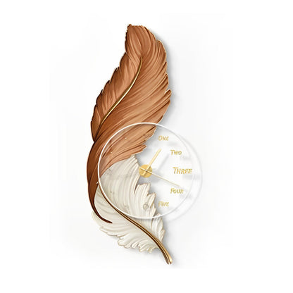 Artistic Feather LED Wall Lamp - USB Rechargeable Acrylic Clock Light for Ambient Illumination 10