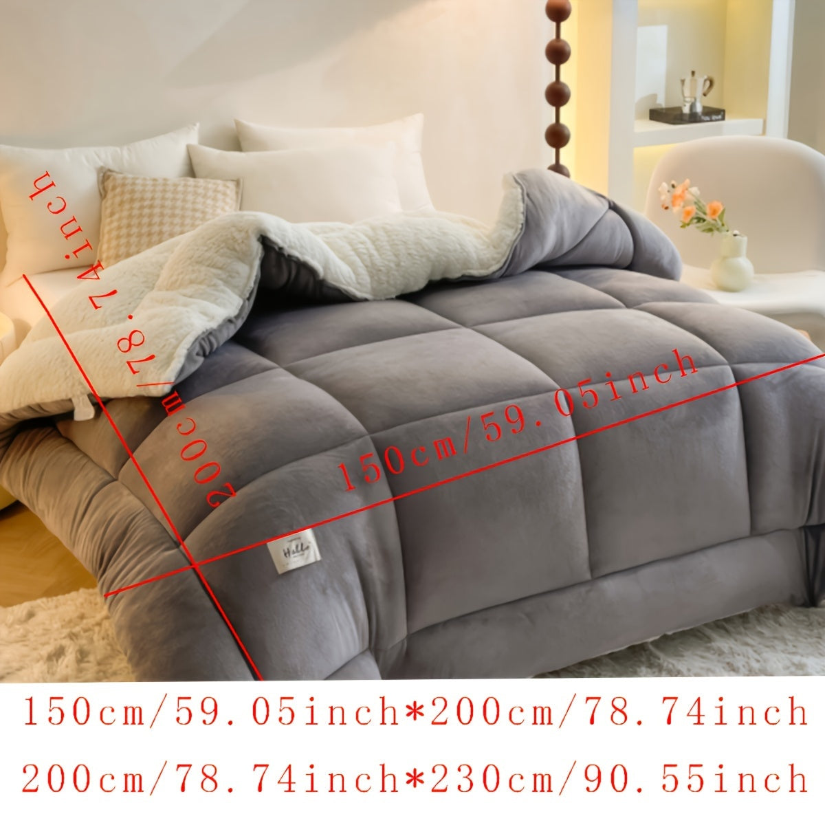 Cozy Lodge Sherpa Fleece Duvet - Double-Sided Warm Bedding for Ultimate Comfort 7