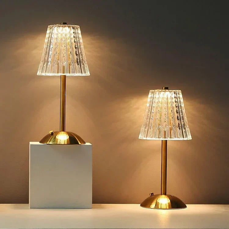 AuraLux Golden Crystal Table Lamp - Dimmable LED Touch Control for Elegant Lighting 11