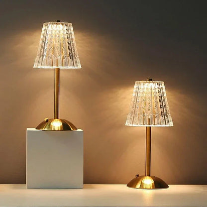 AuraLux Golden Crystal Table Lamp - Dimmable LED Touch Control for Elegant Lighting 11