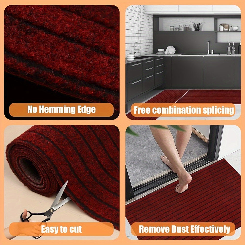Stripe-Patterned Hallway Runner Rug - Non-Slip, Durable Design for Safety and Style 11