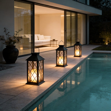 Lumos Solar Candlestick Lantern - Portable LED Light with Intelligent Sensor for Outdoor Ambiance 9