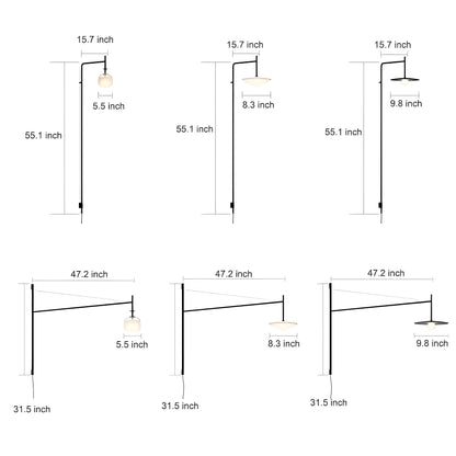 Cantilever Modern Minimalist Wall Sconce Lighting with Adjustable Arm & Glass Shade – Versatile Wall Lamp for Any Space 13