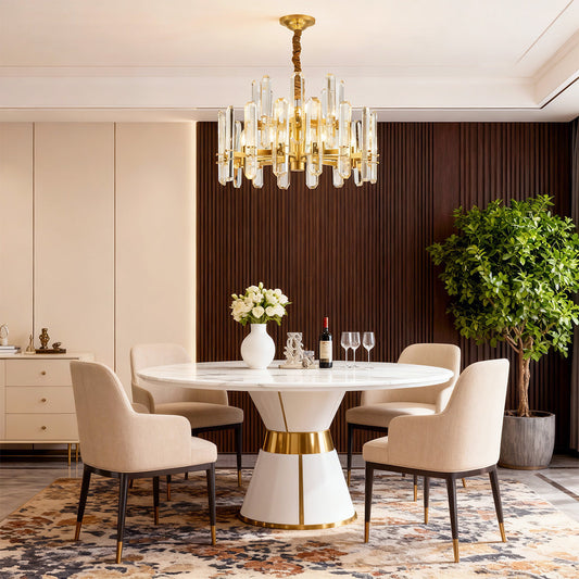 Luxora Modern Brass Chandelier - Elegant Glass Ceiling Light for Stylish Interiors 6