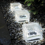 Crystal Glow Solar Step Light - Modern Outdoor Ice Cube Lights with Four Color Options for Elegant Ambiance 12