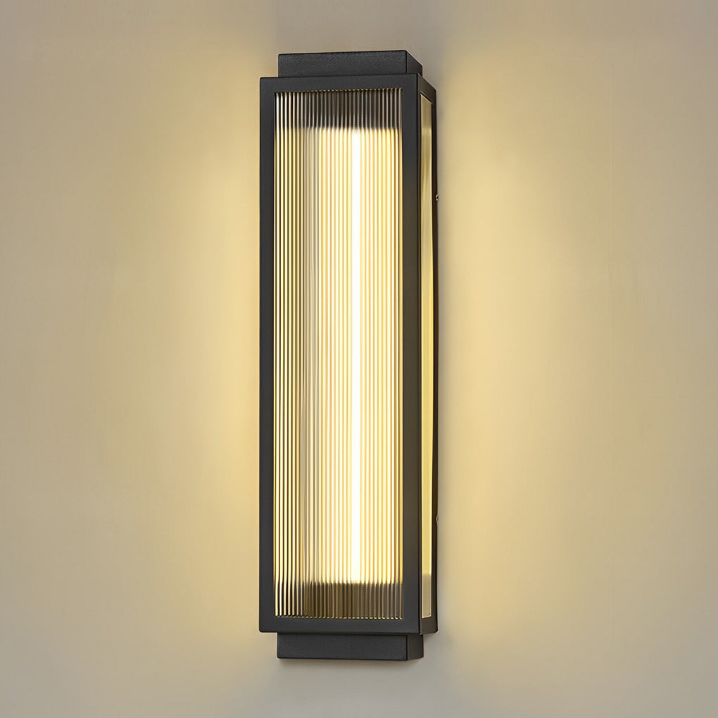 Reeded Glass Outdoor Wall Light - Modern LED Design with Adjustable Heights for Enhanced Ambiance 9