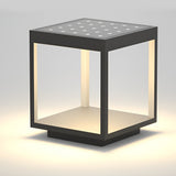 Modern Concrete Pillar Lights - Open-Frame LED Design with Dual Power Supply for Elegant Outdoor Ambiance 7