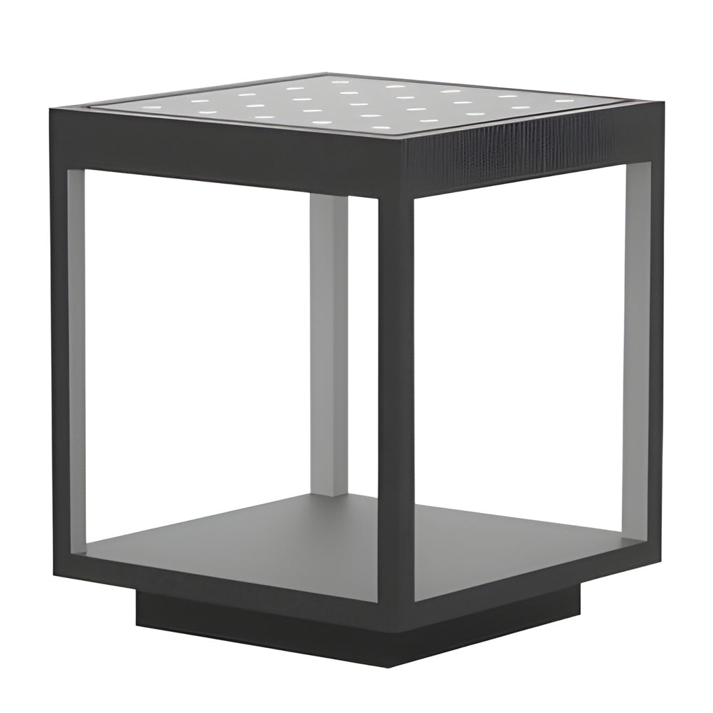 Modern Concrete Pillar Lights - Open-Frame LED Design with Dual Power Supply for Elegant Outdoor Ambiance 9