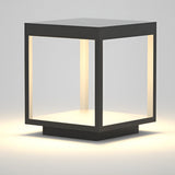 Modern Concrete Pillar Lights - Open-Frame LED Design with Dual Power Supply for Elegant Outdoor Ambiance 6