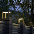 Modern Concrete Pillar Lights - Open-Frame LED Design with Dual Power Supply for Elegant Outdoor Ambiance 1