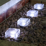 Crystal Glow Solar Step Light - Modern Outdoor Ice Cube Lights with Four Color Options for Elegant Ambiance 6