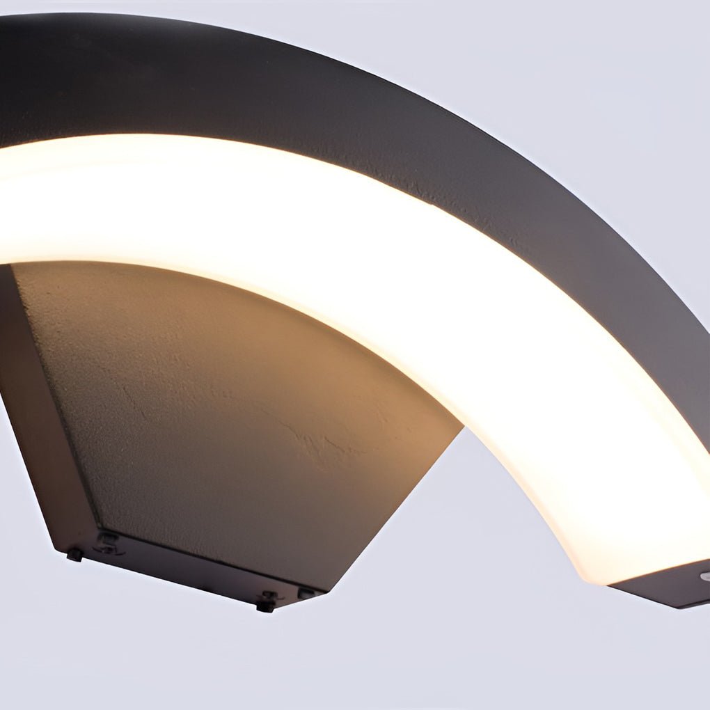 Curved Glow Black Outdoor Wall Light - Industrial LED Sconce with Motion Sensor for Stylish Illumination 9