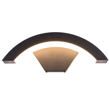 Curved Glow Black Outdoor Wall Light - Industrial LED Sconce with Motion Sensor for Stylish Illumination 7
