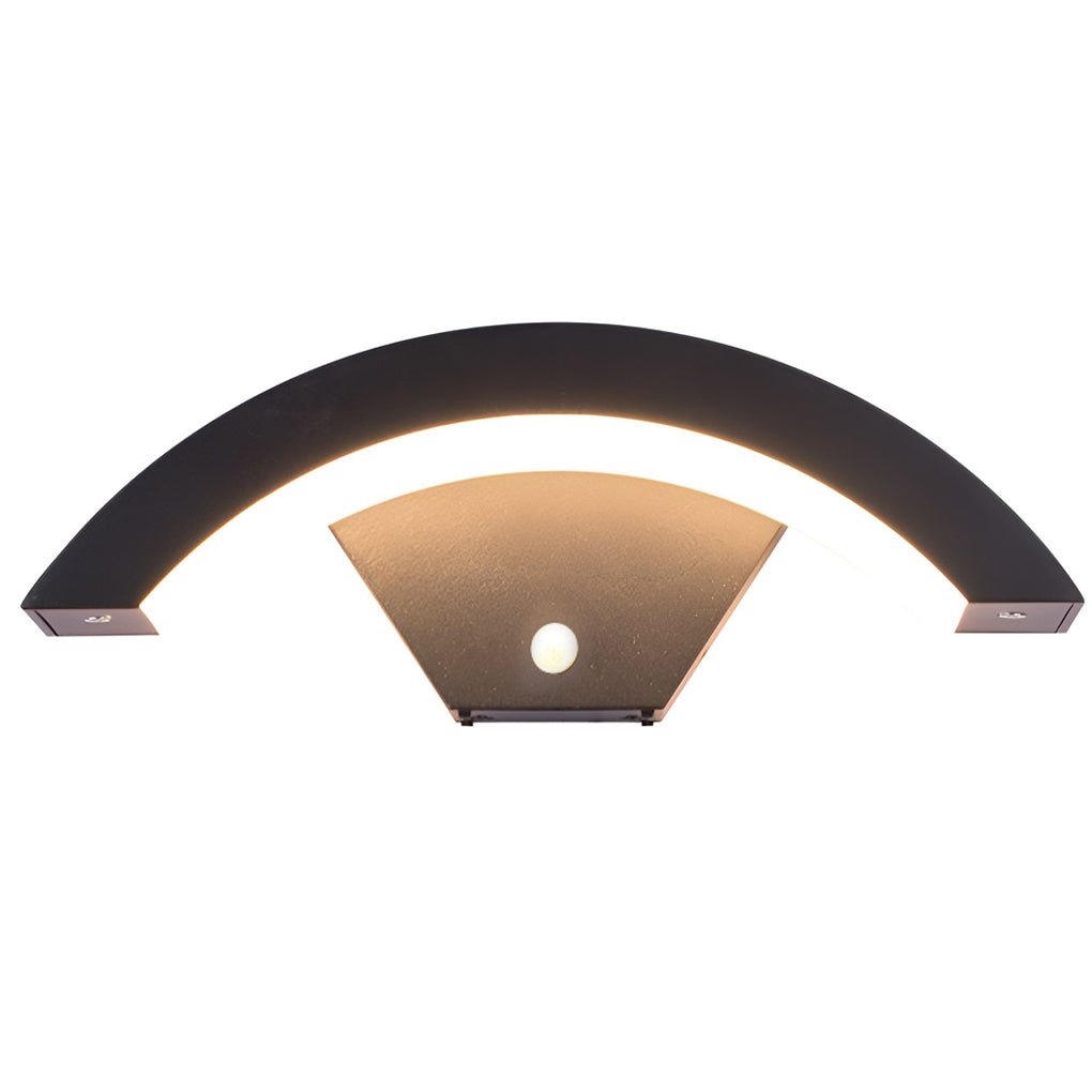 Curved Glow Black Outdoor Wall Light - Industrial LED Sconce with Motion Sensor for Stylish Illumination 8