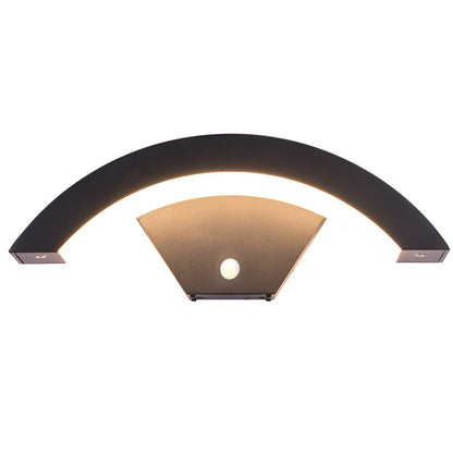 Curved Glow Black Outdoor Wall Light - Industrial LED Sconce with Motion Sensor for Stylish Illumination 8