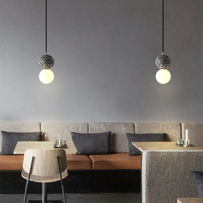 Aurora LED Pendant Light - Modern Black and White Glass Design for Dining and Kitchen 4
