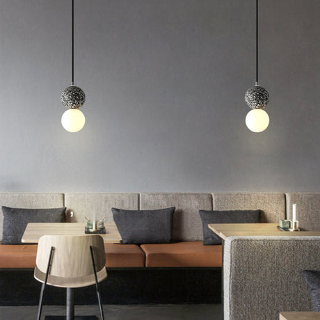 Aurora LED Pendant Light - Modern Black and White Glass Design for Dining and Kitchen 4