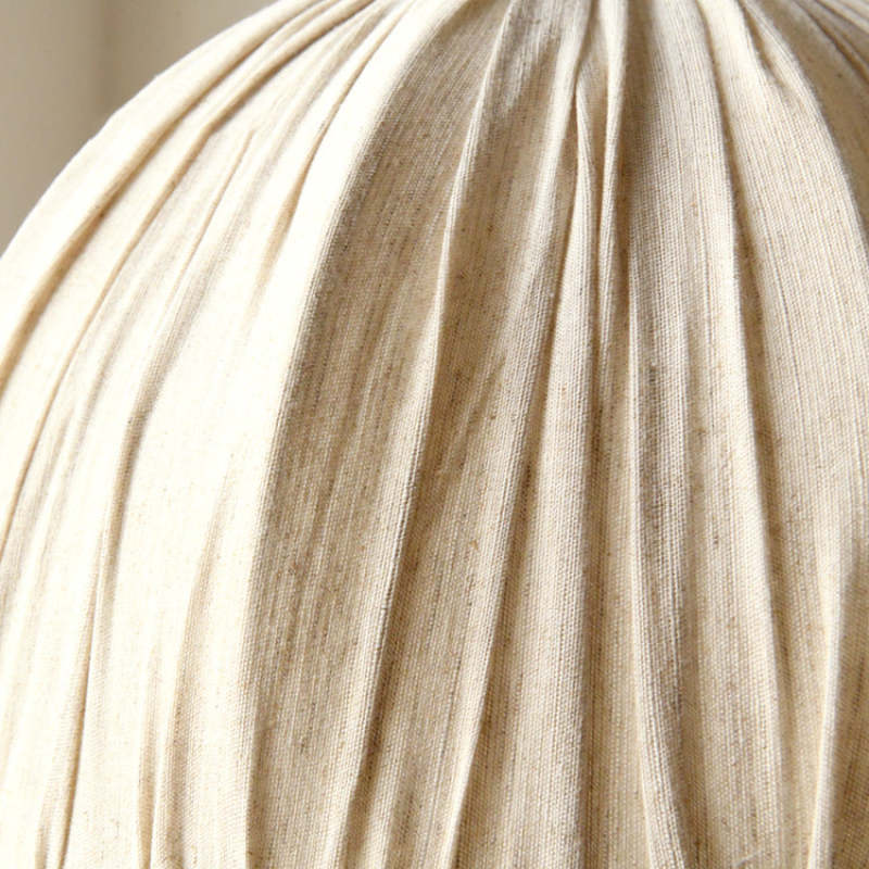 EcoLume Scandinavian LED Pendant Light - Adjustable Beige Fabric Shade for Modern Interiors 9