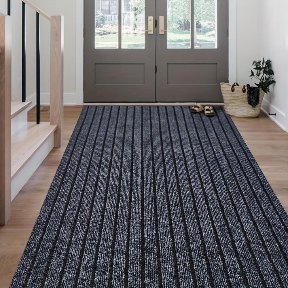 Stripe-Patterned Hallway Runner Rug - Non-Slip, Durable Design for Safety and Style 7