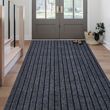 Stripe-Patterned Hallway Runner Rug - Non-Slip, Durable Design for Safety and Style 7
