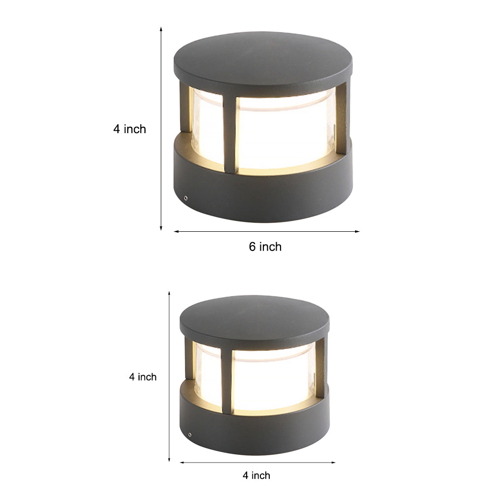 Modern Round Outdoor Post Light - Double-Layered Design with IP65 Protection for Year-Round Illumination 15