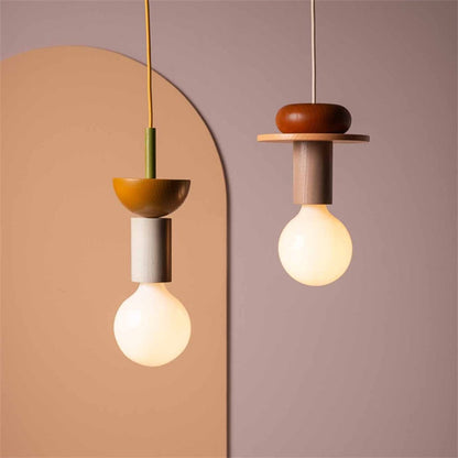 Vibrant Block Pendant Lamp - Colorful Wooden Design with Adjustable Cord for Modern Interiors 18