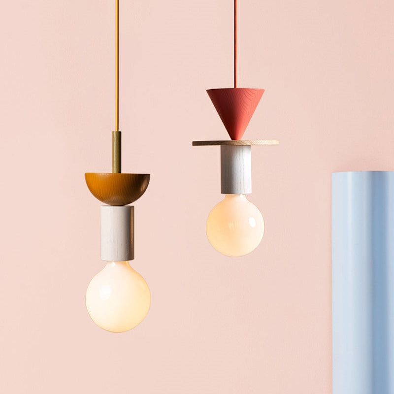 Vibrant Block Pendant Lamp - Colorful Wooden Design with Adjustable Cord for Modern Interiors 20
