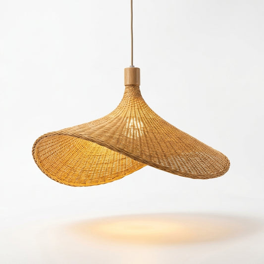 Bamboo Haven Woven Bamboo Pendant Lamp