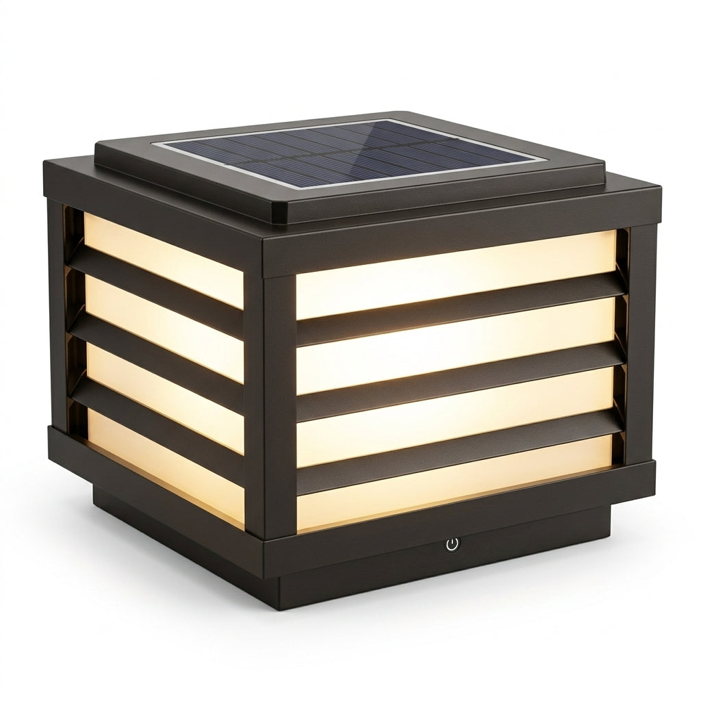 Modern Square Grid LED Pillar Light